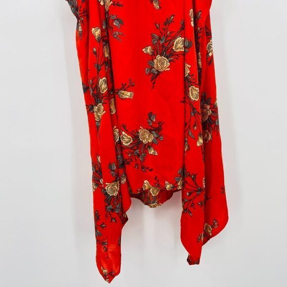 NEW Torrid Size 1X Orange Floral Sharkbite Hem Georgette Tank Top Blouse - Picture 10 of 10